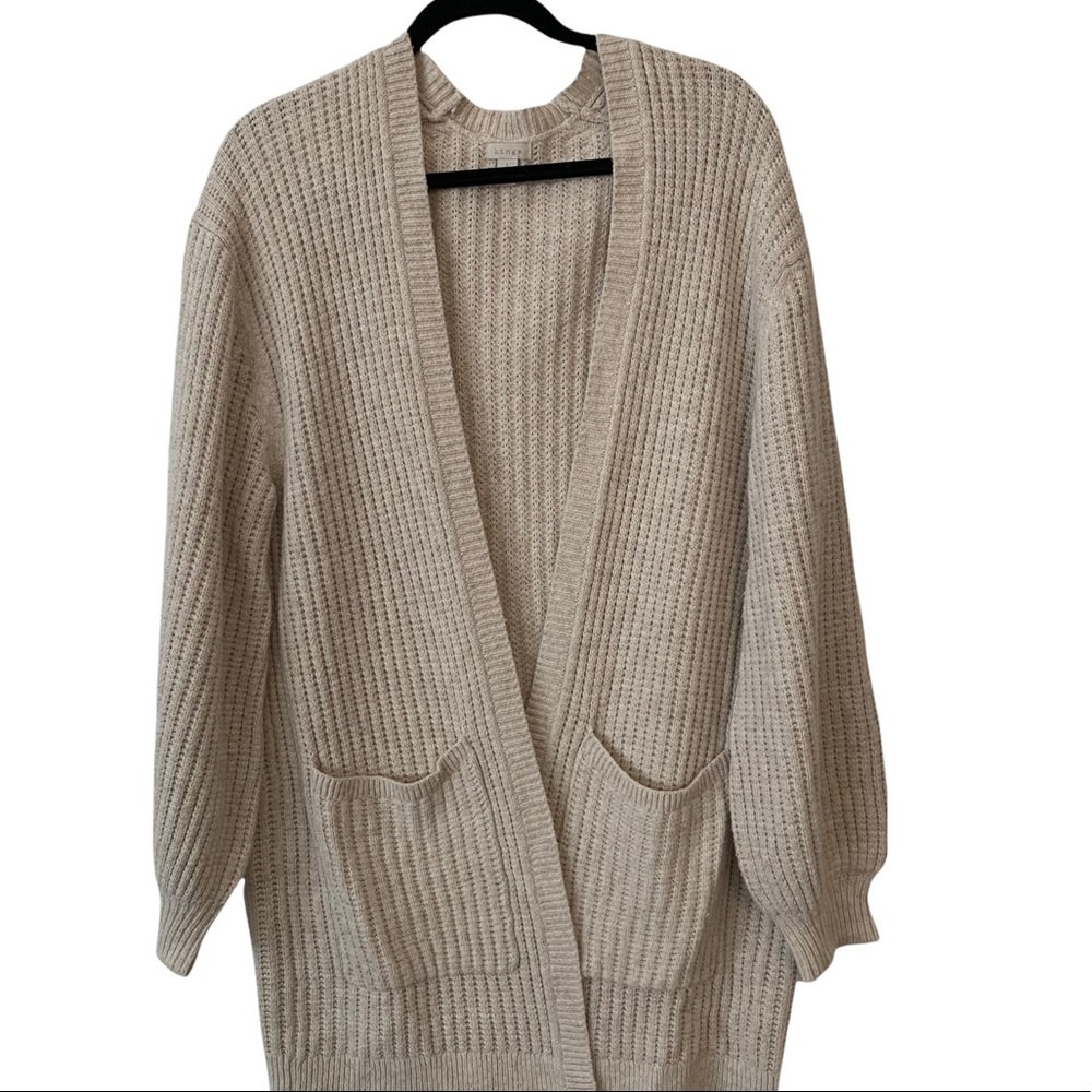 Hinge Cream Open Sweater Size Large